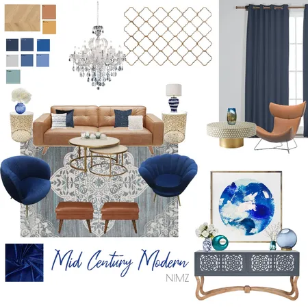 MCM blue Interior Design Mood Board by NIMZDECOR on Style Sourcebook