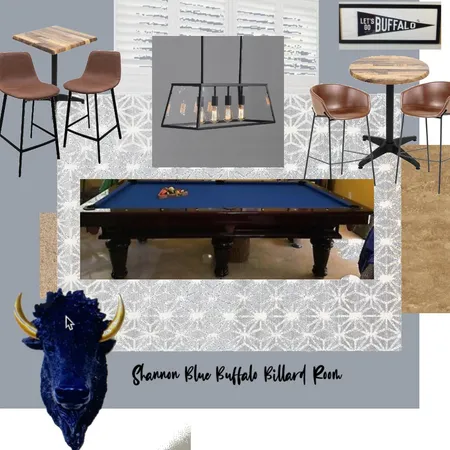 Shannon Blue Buffalo Billard Room Interior Design Mood Board by boczons@comcast.net on Style Sourcebook