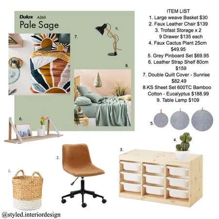 Kieran Item List Interior Design Mood Board by Styled Interior Design on Style Sourcebook