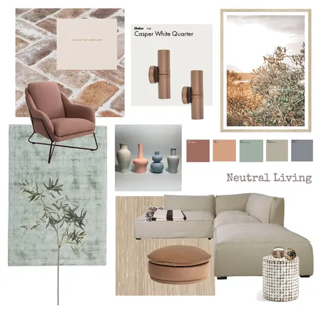 Neutral Living Interior Design Mood Board by Bay House Projects on Style Sourcebook
