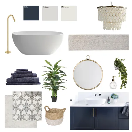 Navy bathroom Interior Design Mood Board by Airey Interiors on Style Sourcebook