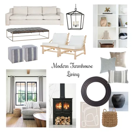 Modern Farmhouse Living Interior Design Mood Board by Mariana Bueno on Style Sourcebook