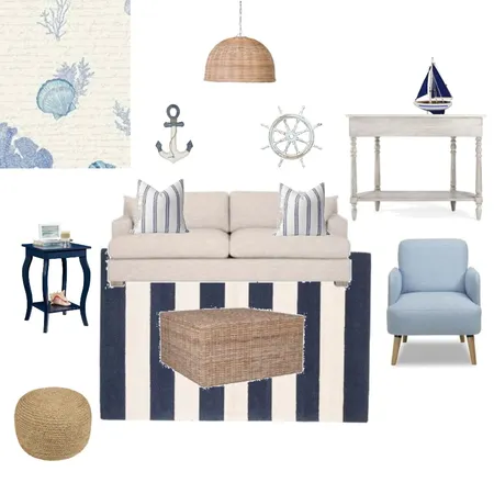 Coastal Living Room Interior Design Mood Board by Amanda Erin Designs on Style Sourcebook
