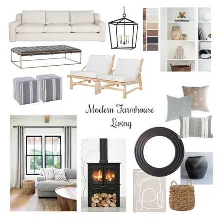 Modern Farmhouse Living Interior Design Mood Board by Mariana Bueno on Style Sourcebook