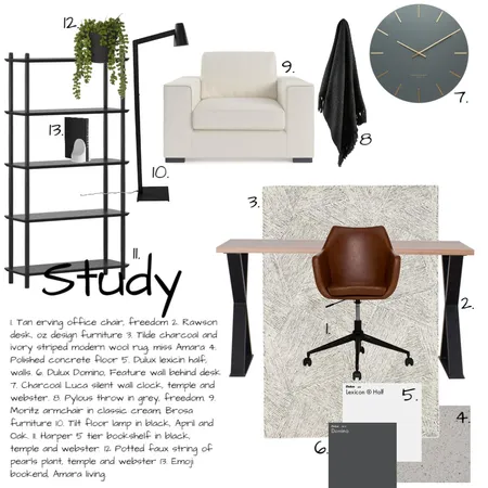 study Interior Design Mood Board by Kirsty taylor on Style Sourcebook