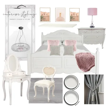 White French Inspired Bedroom Interior Design Mood Board by Interior Styling on Style Sourcebook