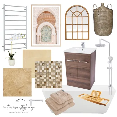 Warm Bathroom Interior Design Mood Board by Interior Styling on Style Sourcebook