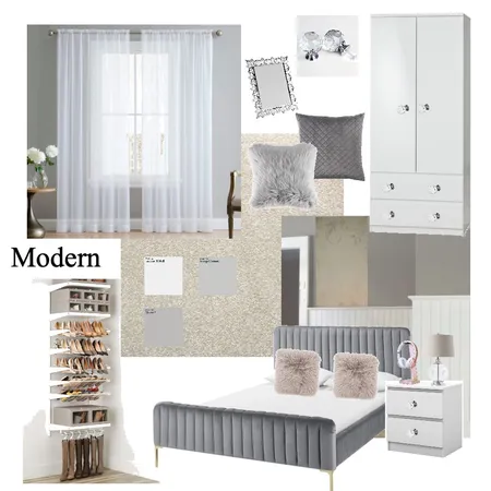 Modern Grey Bedroom Interior Design Mood Board by Lauramcleaysmith on Style Sourcebook