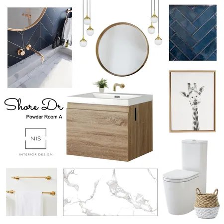 Shore Dr Powder Room (option A) Interior Design Mood Board by Nis Interiors on Style Sourcebook