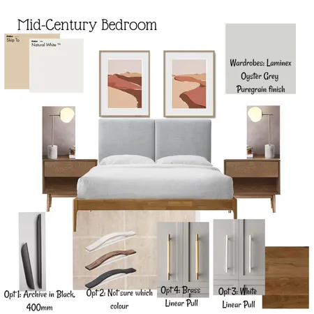 Mid-Century Bedroom Interior Design Mood Board by AUKBE0 on Style Sourcebook