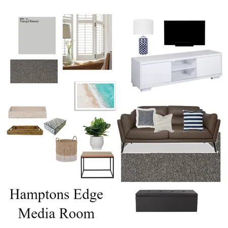 Hamptons Edge - Media Room Interior Design Mood Board by Deb Davies on Style Sourcebook