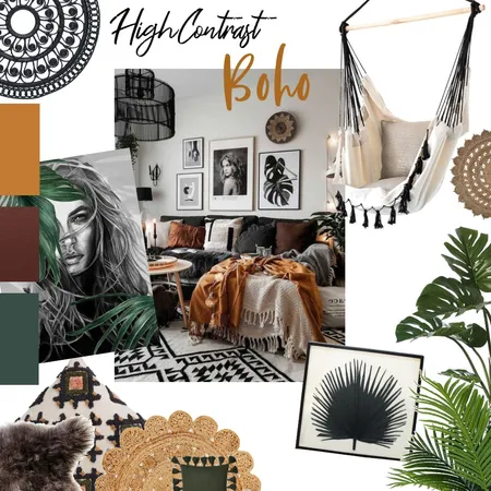 High Contrast Boho Interior Design Mood Board by terranjanelle on Style Sourcebook