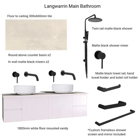 Langwarrin Main Bathroom Interior Design Mood Board by Hilite Bathrooms on Style Sourcebook