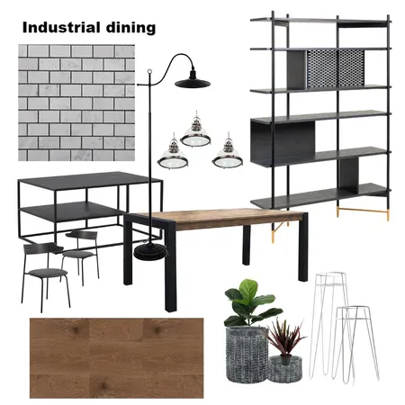 Assignment 1 - Industrial Dining Interior Design Mood Board by sld2375 on Style Sourcebook