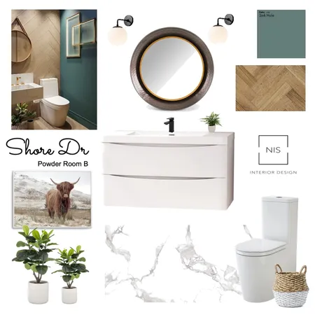 Shore Dr Powder Room (option B) Interior Design Mood Board by Nis Interiors on Style Sourcebook