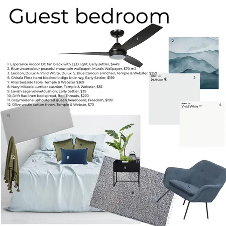 Guest bedroom Interior Design Mood Board by vic.wales on Style Sourcebook