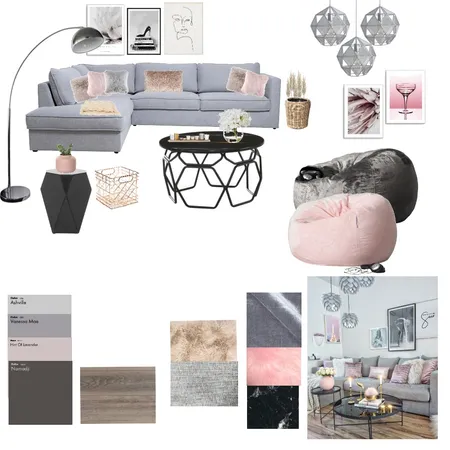 Modern Pink gray Interior Design Mood Board by Melikarahimi on Style Sourcebook