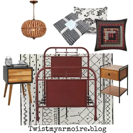 Red Bed Interior Design Mood Board by Twist My Armoire on Style Sourcebook
