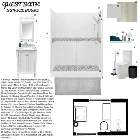 Guest bath Interior Design Mood Board by Debbie Wells on Style Sourcebook