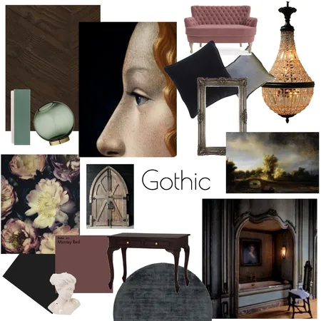 Gothic mood board Interior Design Mood Board by sallymiss on Style Sourcebook