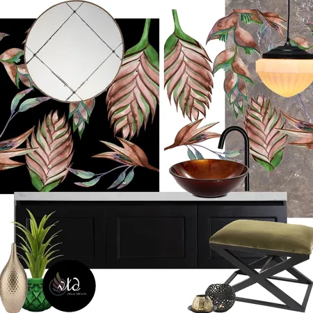 Art Deco Powder Room Interior Design Mood Board by Velvet Tree Design on Style Sourcebook
