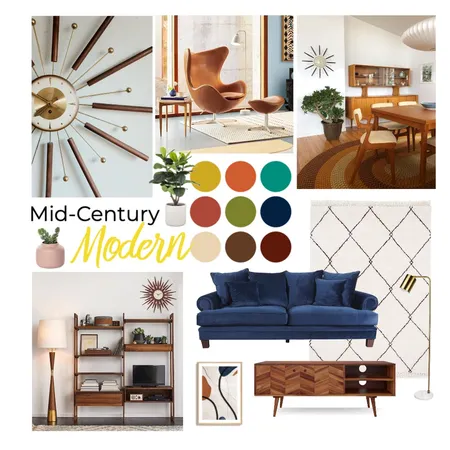 Mid-Century Modern Final Interior Design Mood Board by malessiavinci on Style Sourcebook