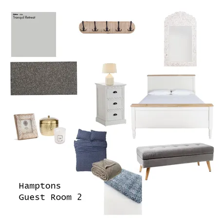 Hamptons Edge - Guest Room 2 Interior Design Mood Board by Deb Davies on Style Sourcebook