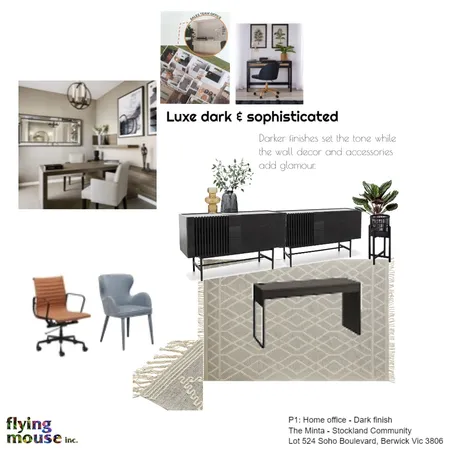 The Minta- P1: Home Office - dark wood Interior Design Mood Board by Flyingmouse inc on Style Sourcebook