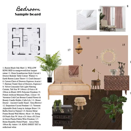 bedroom sample board Interior Design Mood Board by bettyczok on Style Sourcebook