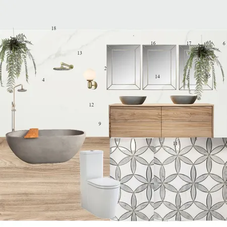 room board king bathroom Interior Design Mood Board by JuliaPozzi on Style Sourcebook