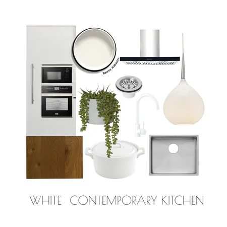 White Contemporary Kitchen Interior Design Mood Board by Gale Carroll on Style Sourcebook