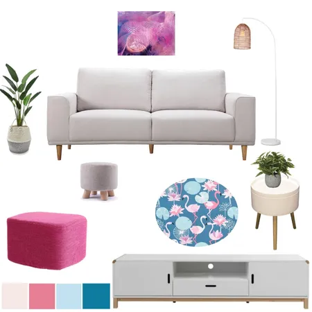 Flamingo Living Room Interior Design Mood Board by AnjaDesign on Style Sourcebook