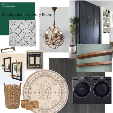 Modern Boho Laundry Room Interior Design Mood Board by Reanne Chromik on Style Sourcebook