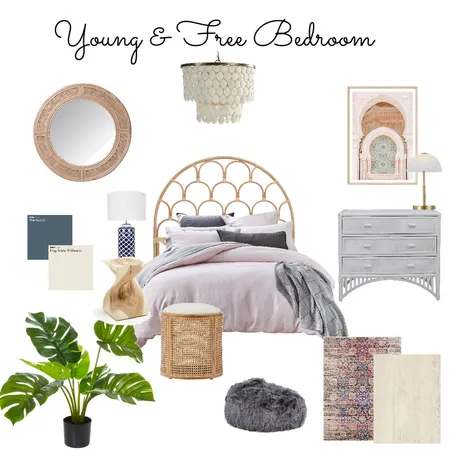 Young & Free Bedroom Interior Design Mood Board by The Slash Studio on Style Sourcebook