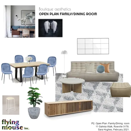 Sara - P2. Open Plan - Family/dining room Interior Design Mood Board by Flyingmouse inc on Style Sourcebook