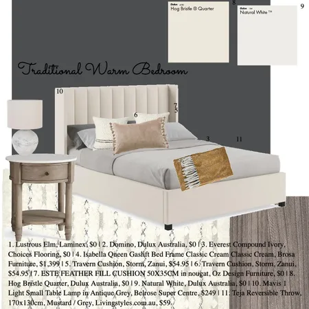 Traditional Bedroom Interior Design Mood Board by TCH Interiors on Style Sourcebook