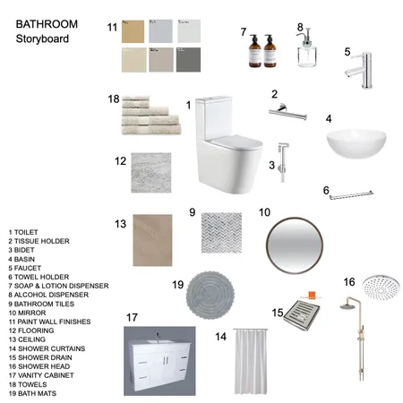 BATHROOM STORYBOARD Interior Design Mood Board by monicalouisedy on Style Sourcebook