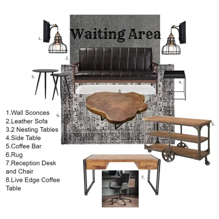 Rustic Industrial Waiting Area Interior Design Mood Board by Hhardin on Style Sourcebook