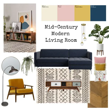 Mid Century Modern Living Room Interior Design Mood Board by Sophie Woolmer on Style Sourcebook
