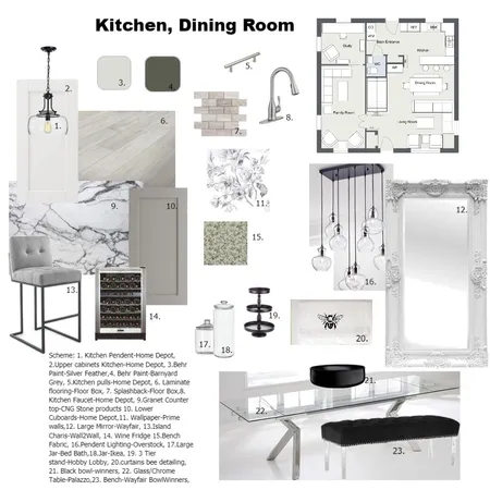 Kitchen Dining Room Interior Design Mood Board by Tekla on Style Sourcebook