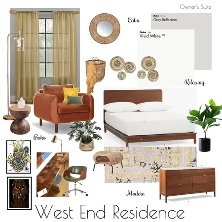 West End Residence- Master Bedroom Interior Design Mood Board by Autumnakadunn on Style Sourcebook