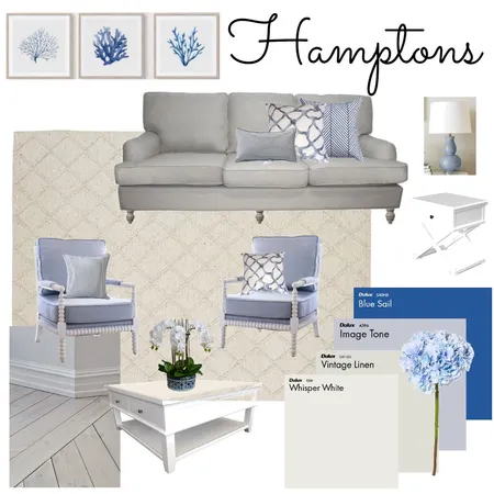 Hamptons Lounge Room Interior Design Mood Board by intdesignanddecorate on Style Sourcebook