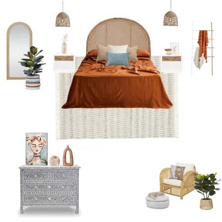 Bedroom Modern Boho Interior Design Mood Board by MelissaKW on Style Sourcebook