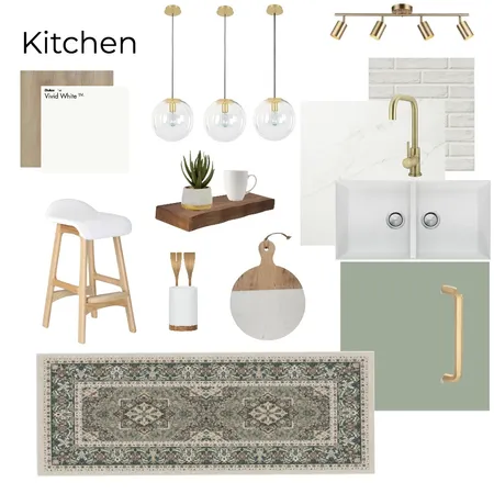 Sage and Gold Kitchen Interior Design Mood Board by Madeline Campbell on Style Sourcebook