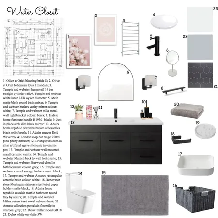 water closet mood board Interior Design Mood Board by jenniferli1099 on Style Sourcebook