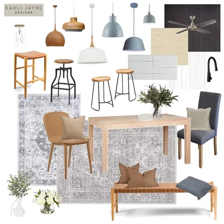 Industrial Hamptons Dining and Kitchen Interior Design Mood Board by Kahli Jayne Designs on Style Sourcebook