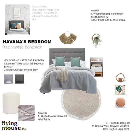 Sara- P3. Havana's bedroom Interior Design Mood Board by Flyingmouse inc on Style Sourcebook