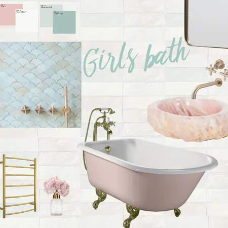 Pink & Gold bathroom Interior Design Mood Board by Stephanie Broeker Art Interior on Style Sourcebook
