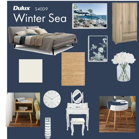 winter sea bedroom Interior Design Mood Board by Midsizm on Style Sourcebook