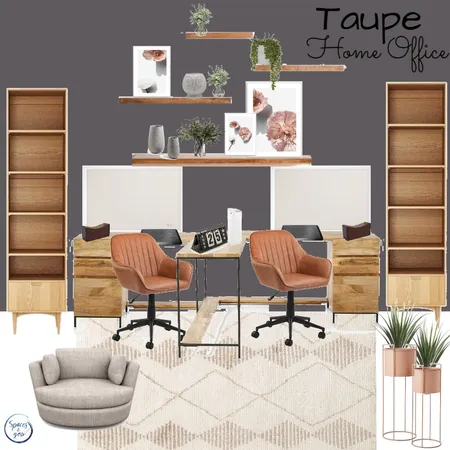 Home Office / Study in taupe palette Interior Design Mood Board by Spaces&You on Style Sourcebook